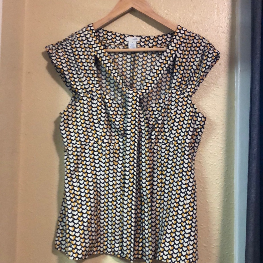 Anthro cap sleeve silk blouse 💛